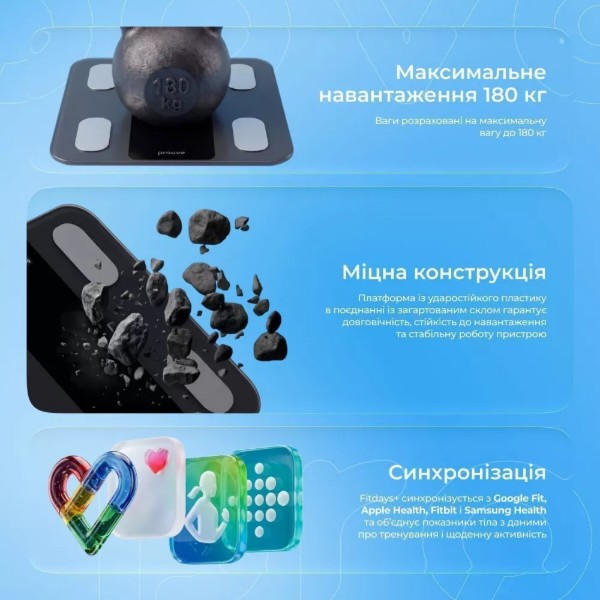Фото - Смарт-весы напольные Proove Metrix gray (SSMX20000003)